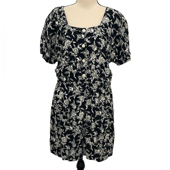 Judy Knapp | Floral Print Vintage 1980’s Romper Sz S - Picture 1 of 14